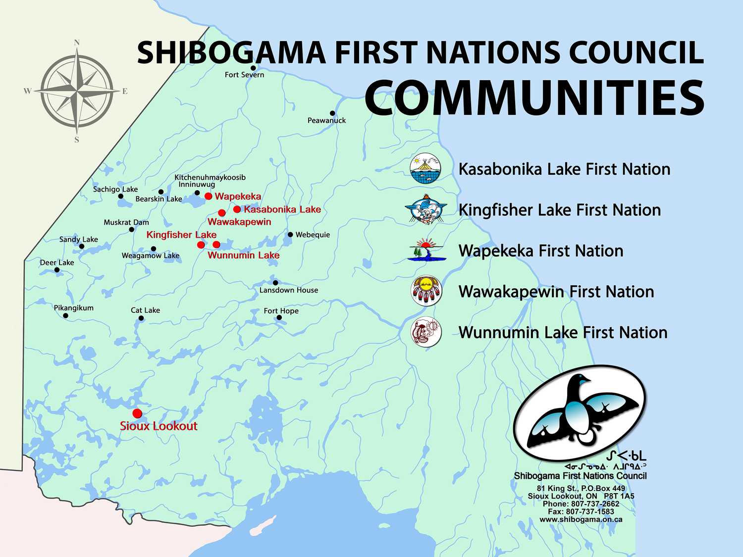 Map of the Shibogama First Nations Council Communities
